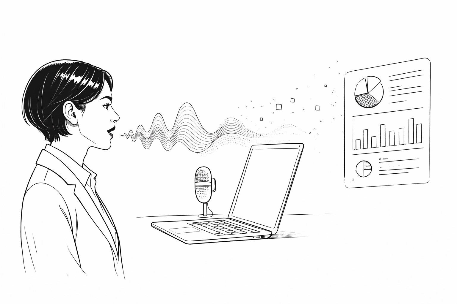 Manager using voice-enabled 360 feedback to capture detailed leadership insights and data.